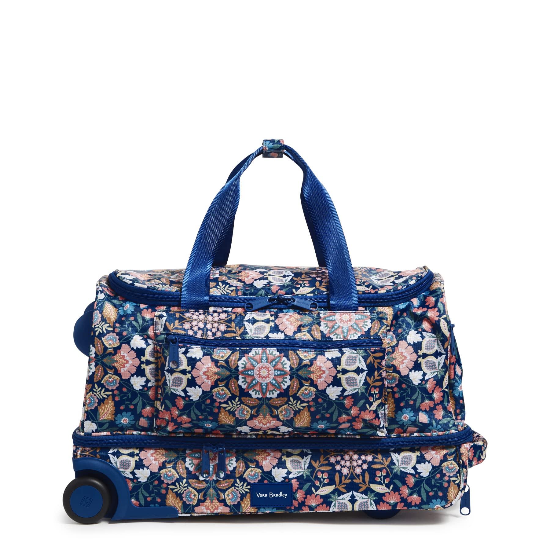 Vera Bradley Recycled Ripstop Foldable Rolling Duffel Bag in Blue Lyst