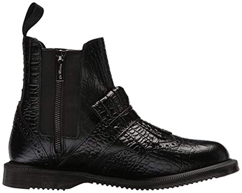 Dr. Martens Leather Tina Croc Chelsea Boot in Black - Lyst