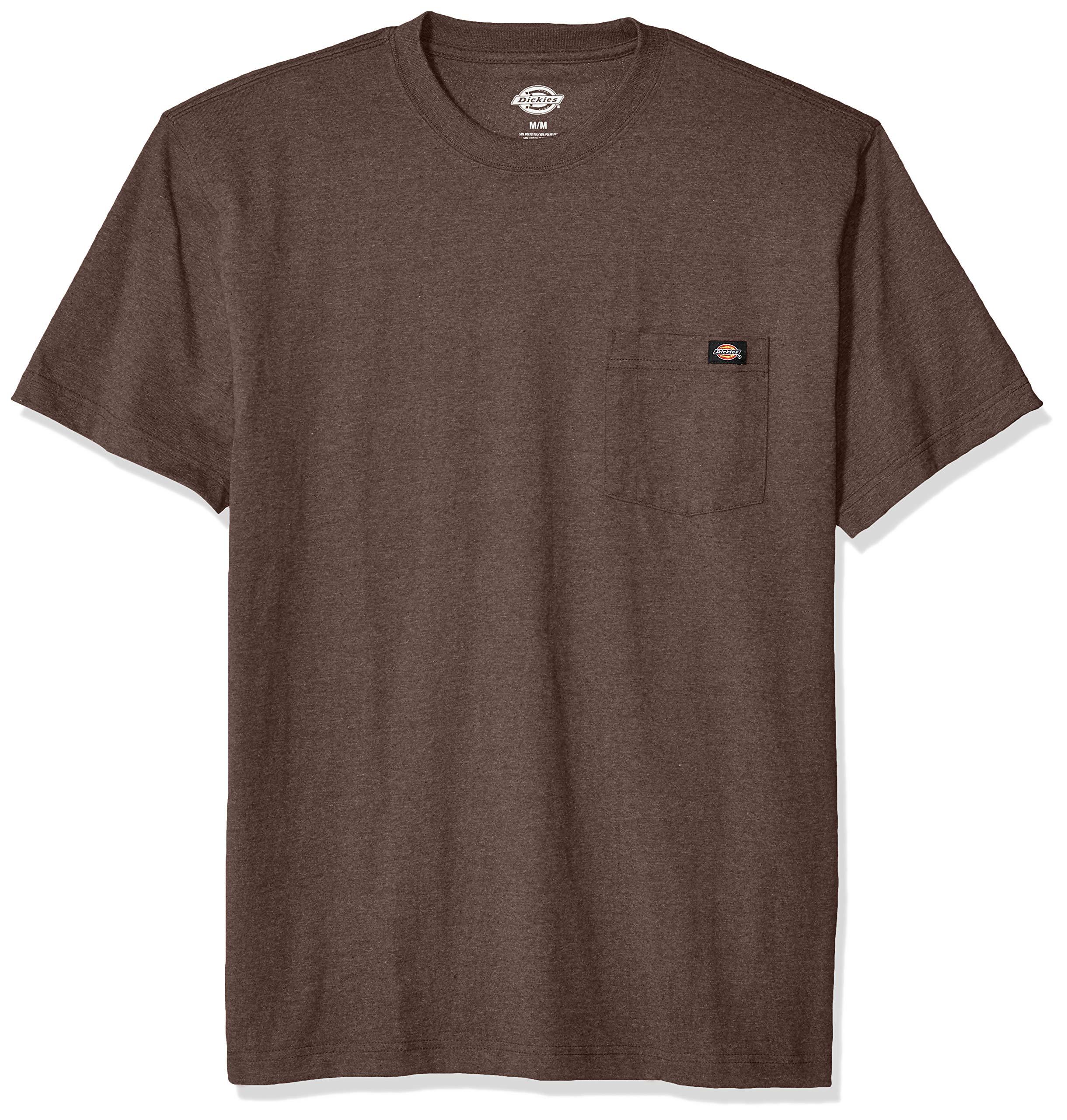 Dickies Short Sleeve Heavyweight Crew Neck Pocket Tshirt in Chocolate