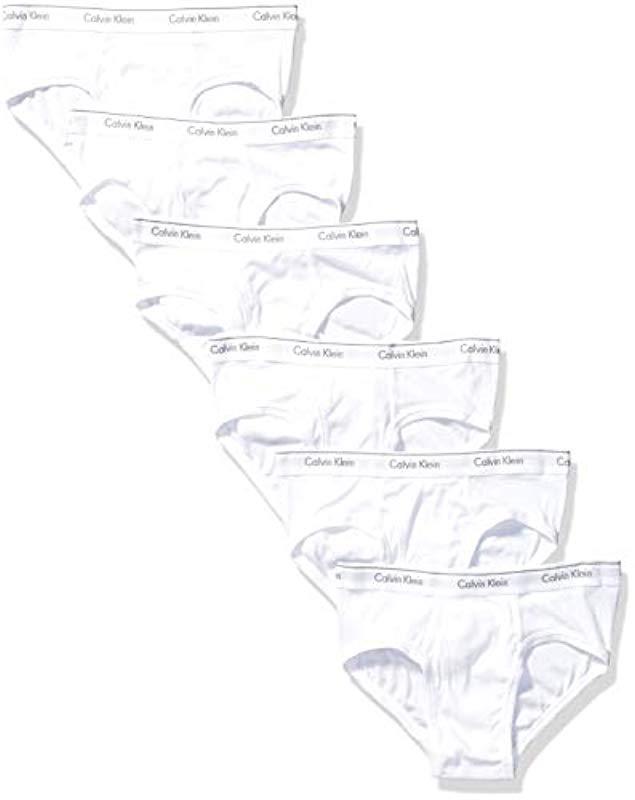 Calvin Klein Cotton Classics Multipack Low Rise Hip Briefs in White for