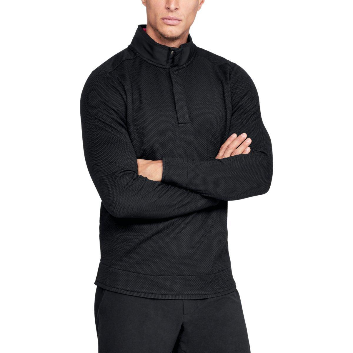 Under Armour Ua Storm Sweaterfleece Snap Mock Md Black for Men Lyst