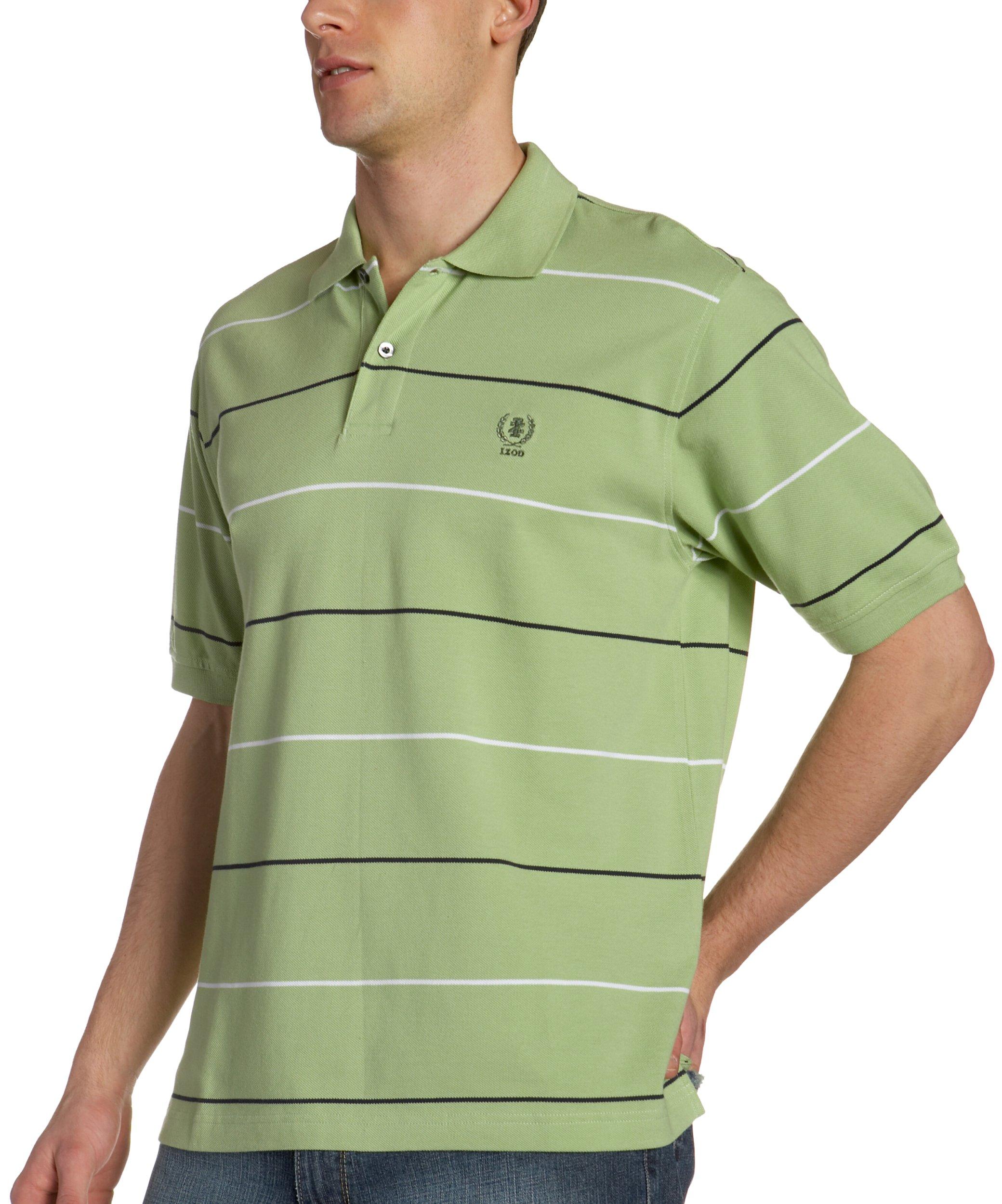 Izod Short Sleeved Regatta Striped Polo Shirt in Green for Men | Lyst