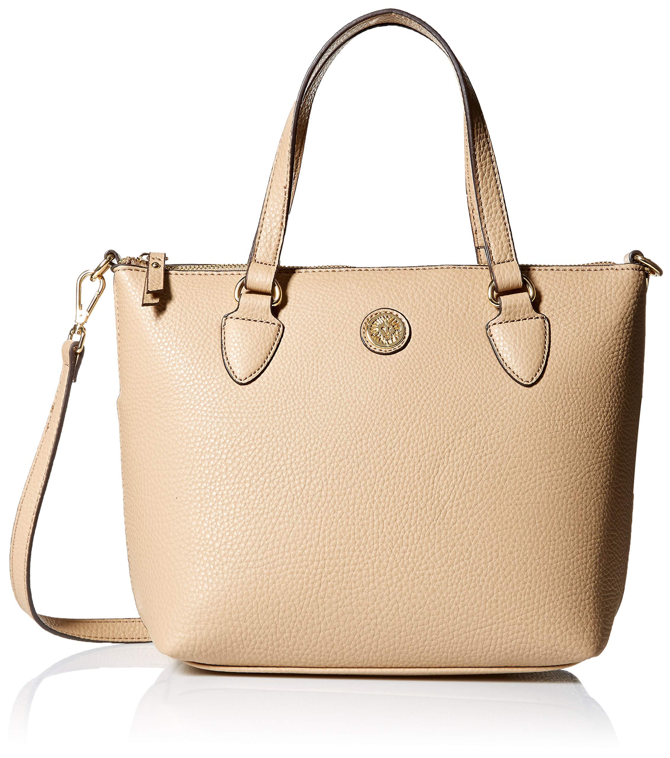 Anne Klein Solid Convertible Top Zip Satchel in Natural Lyst