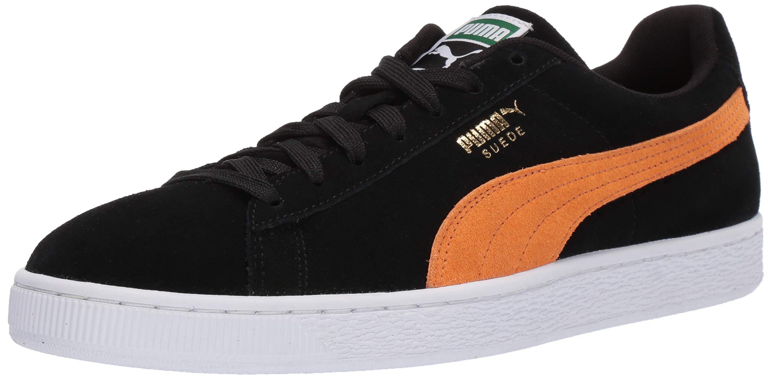 black orange puma suede