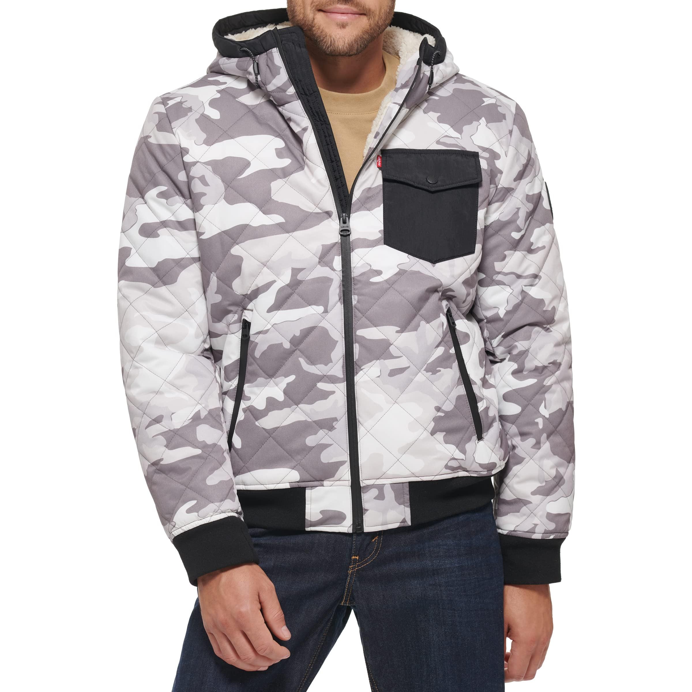 Levi's Diamond Quilted Sherpa Lined Bomber Jacket in Gray for Men Lyst