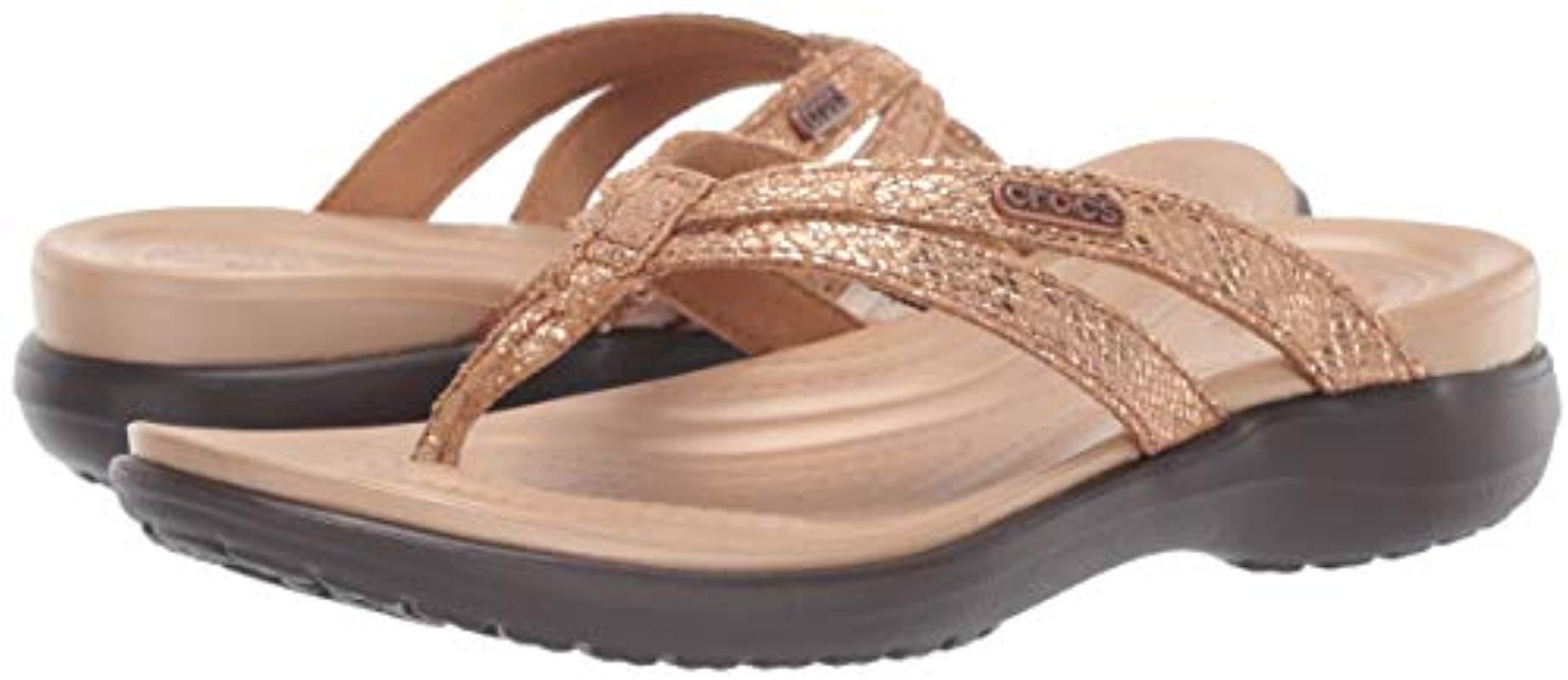 crocs strappy flip flops