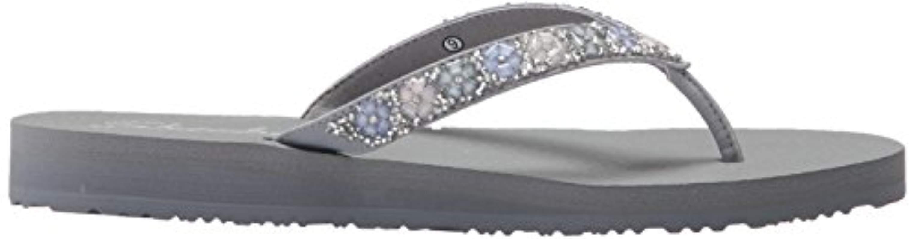 skechers meditation daisy flip flops