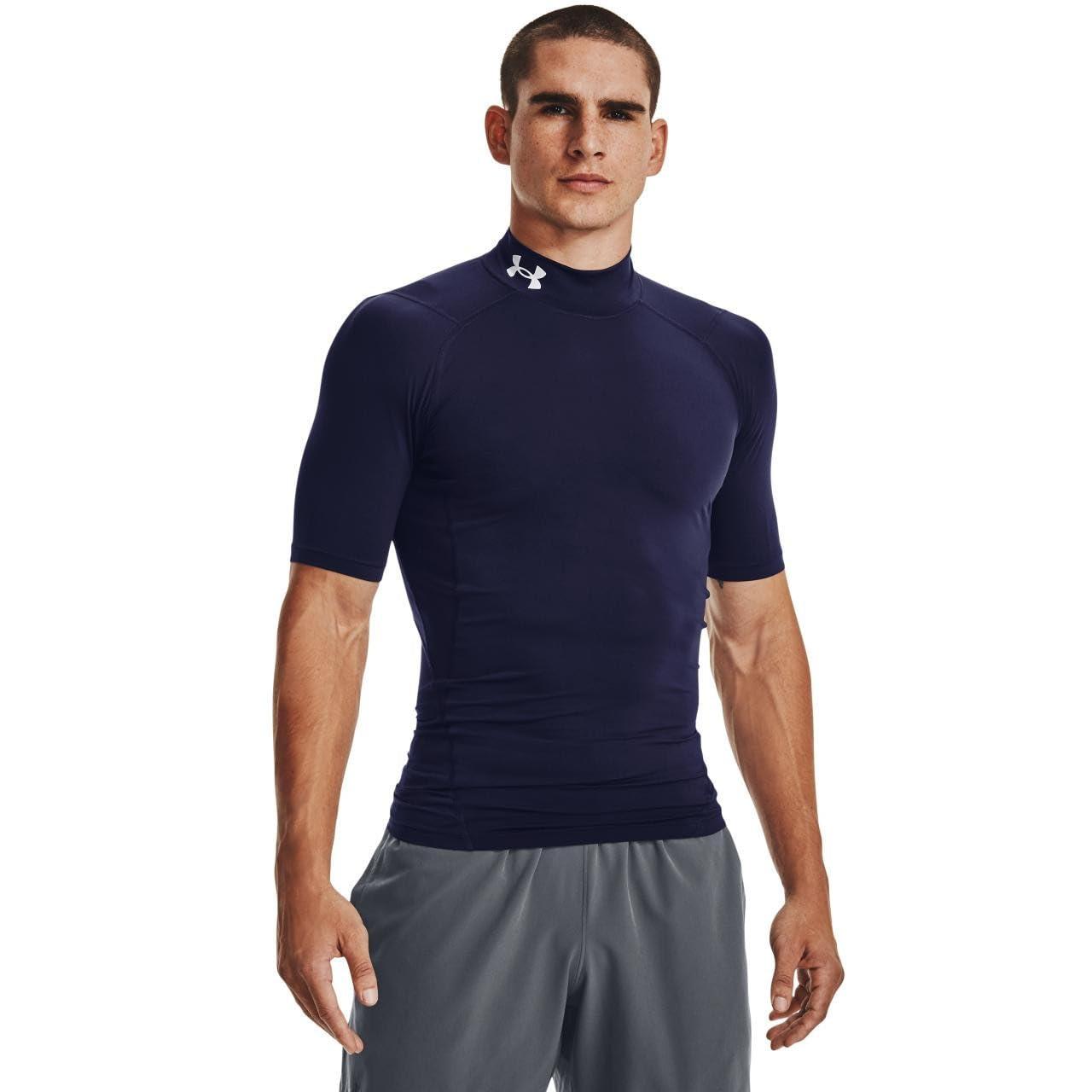 Under Armour Standard Heatgear Short-sleeve Mock Neck in Blue for