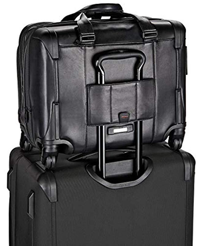 Tumi Alpha 2 Carryon Wheeled Leather Laptop Deluxe Brief Briefcase