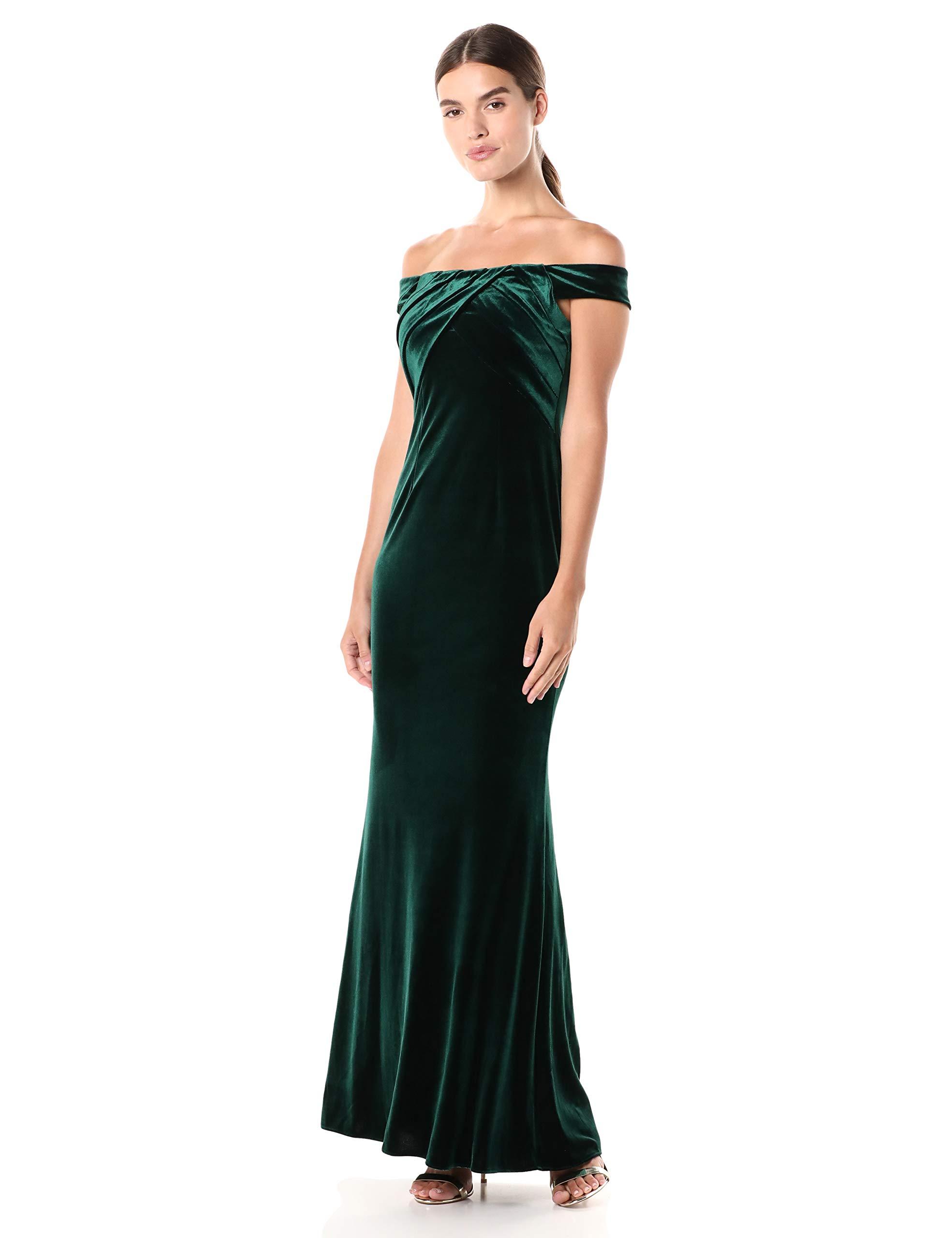Adrianna Papell Stretch Velvet Dress in Emerald (Green) - Lyst