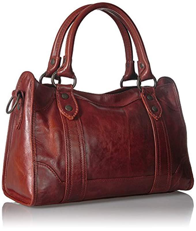 Frye Melissa Zip Satchel Leather Handbag in Red Clay (Red) - Lyst