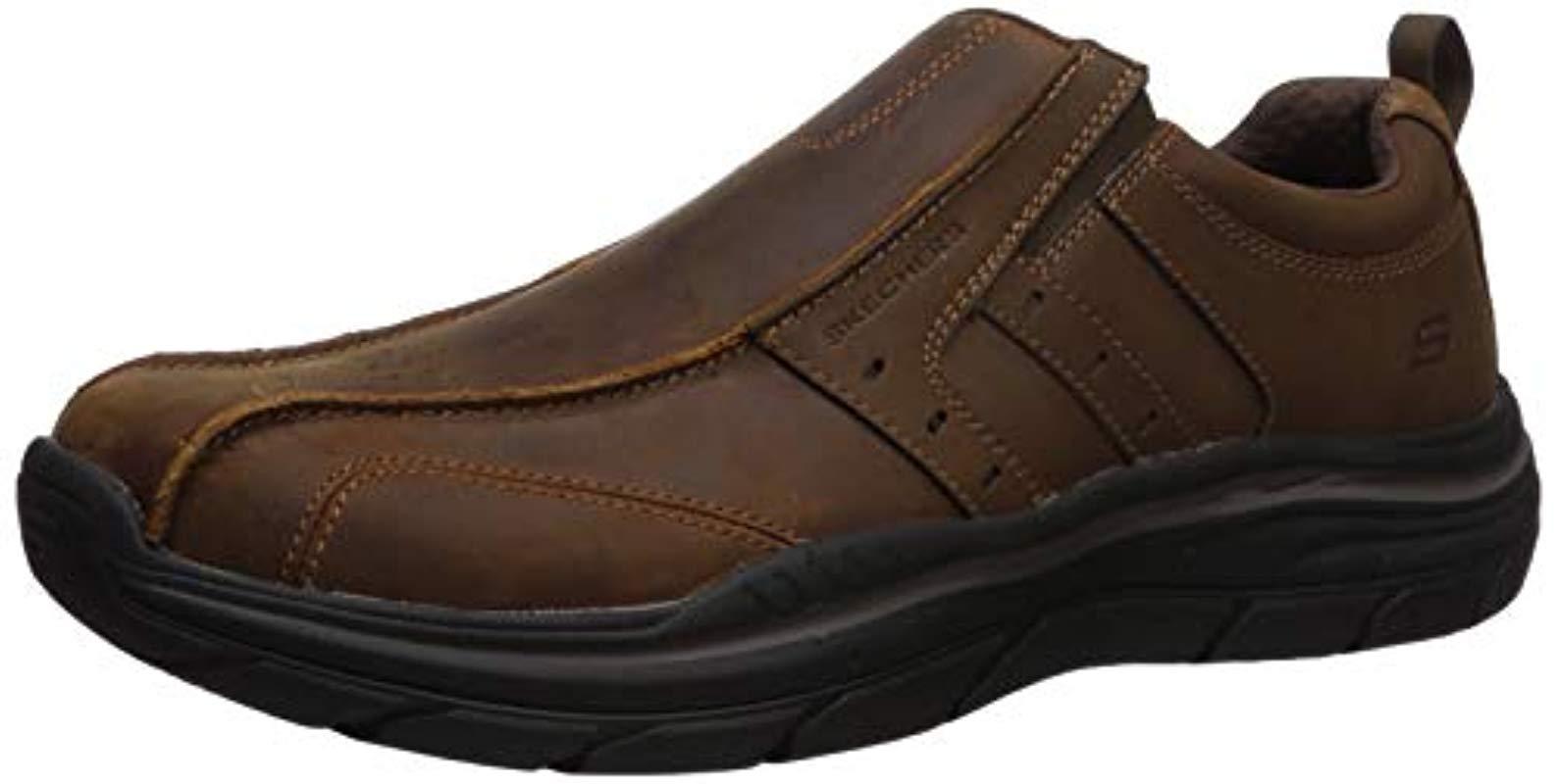 Skechers Expected 2.0-wildon Leather Slip On Moccasin in Brown for Men ...