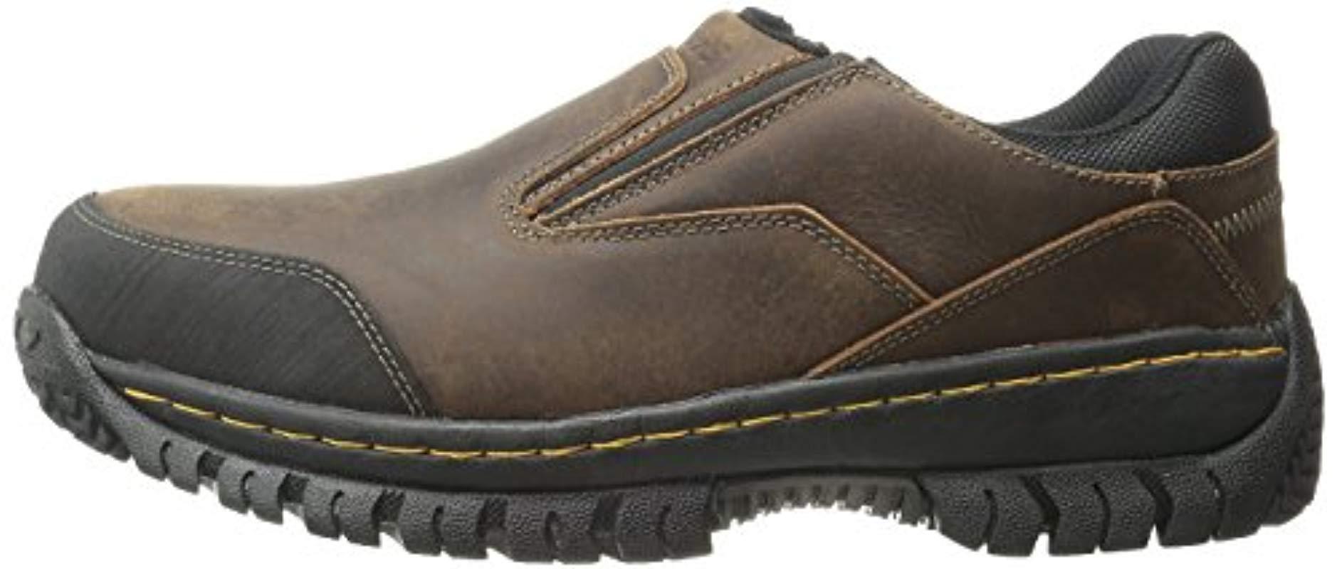 Skechers Rubber For Work Hartan Steel Toe Slipon Shoe Brown for Men