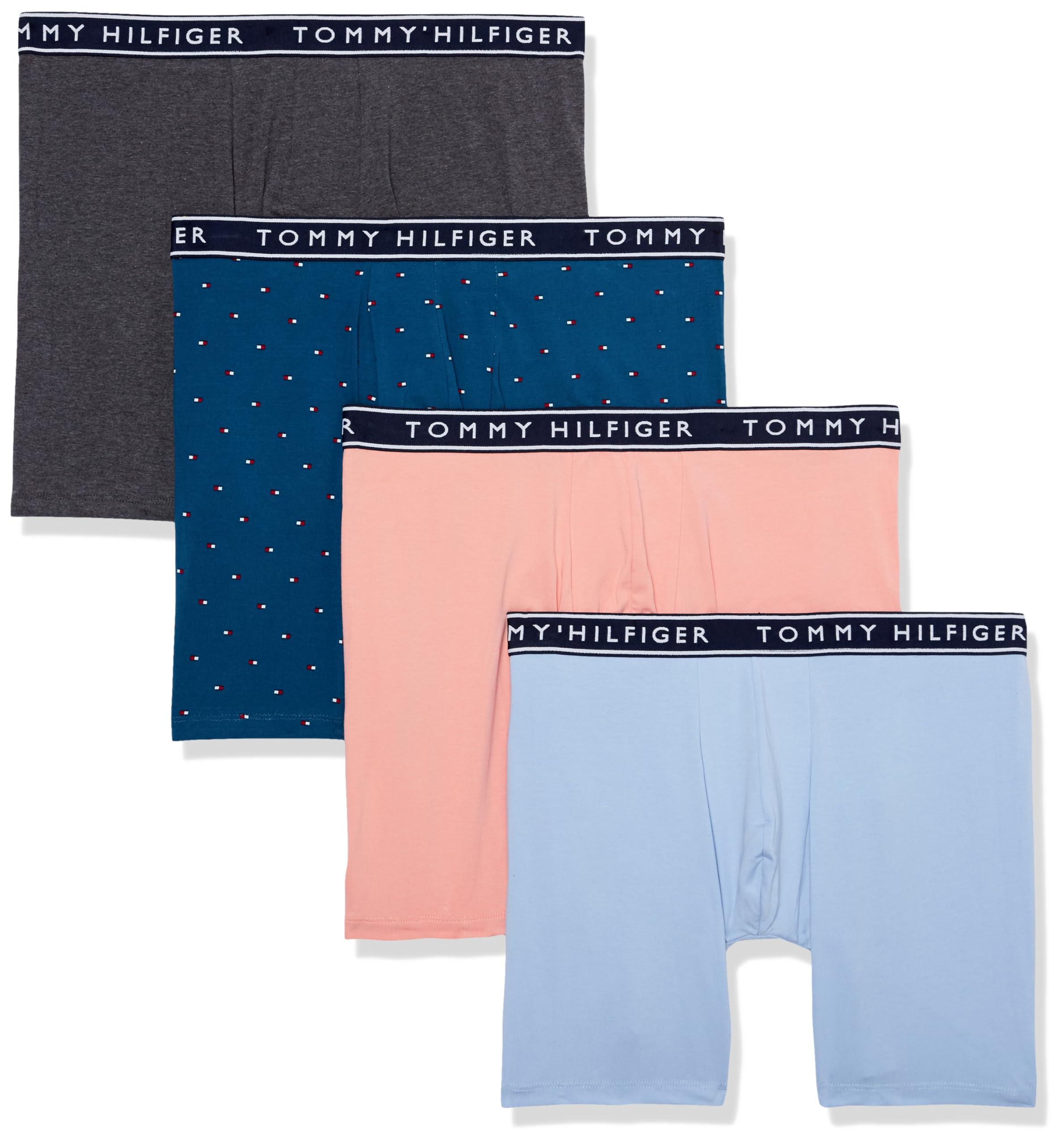 Tommy Hilfiger Cotton Stretch 4-pack Boxer Brief in Blue for Men | Lyst
