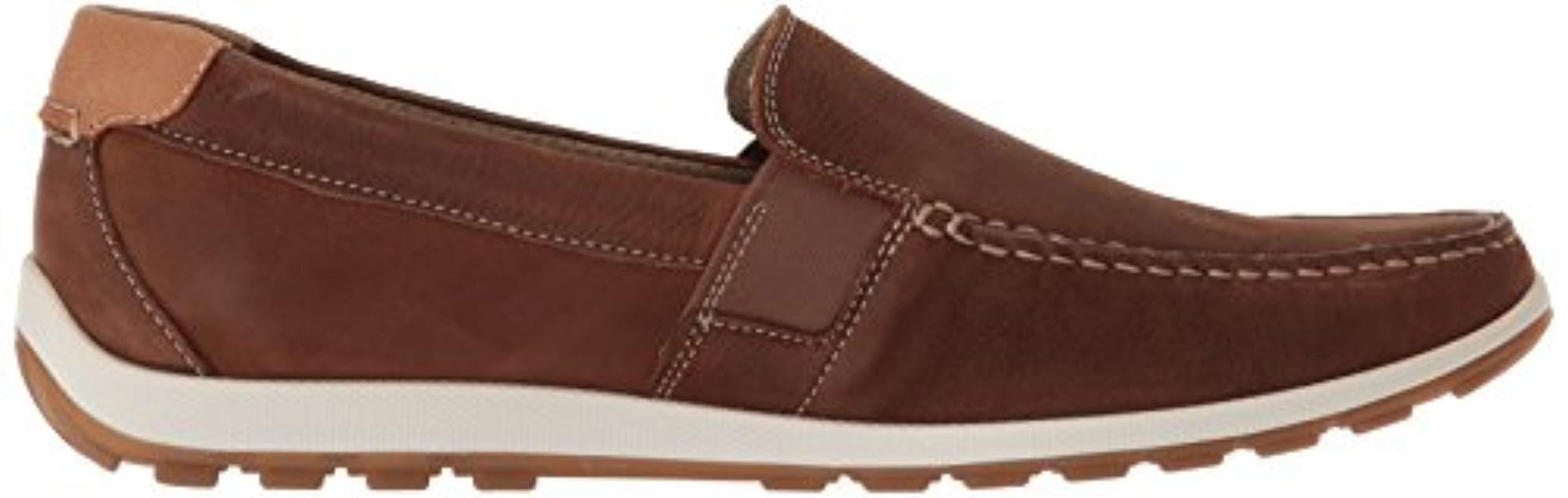 Ecco Leather Dip Moc Moccasin in Mahogany (Brown) for Men - Save 36% - Lyst