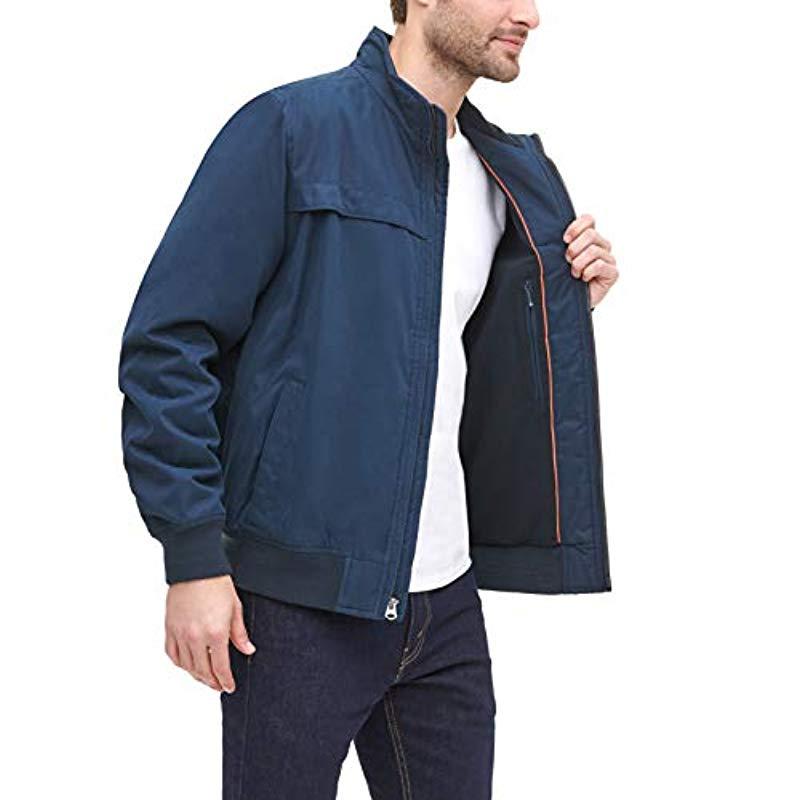 Dockers Synthetic Microtwill Golf Bomber Jacket in Navy (Blue) for Men ...