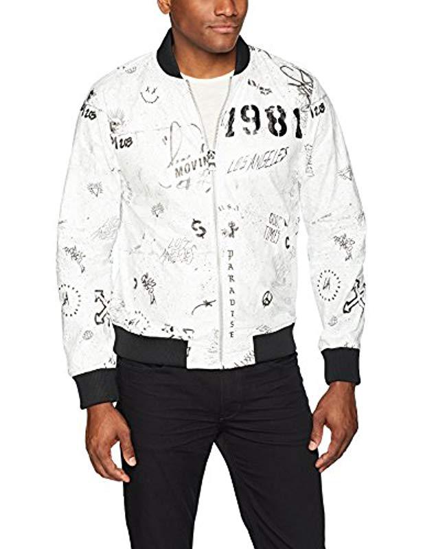 guess white bomber jacket