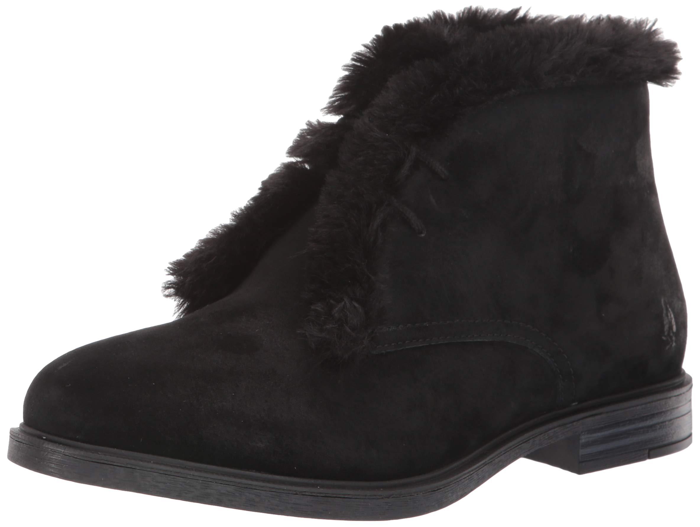 Hush Puppies Bailey Fur Chukka Boots in Black Suede (Black) Save 55