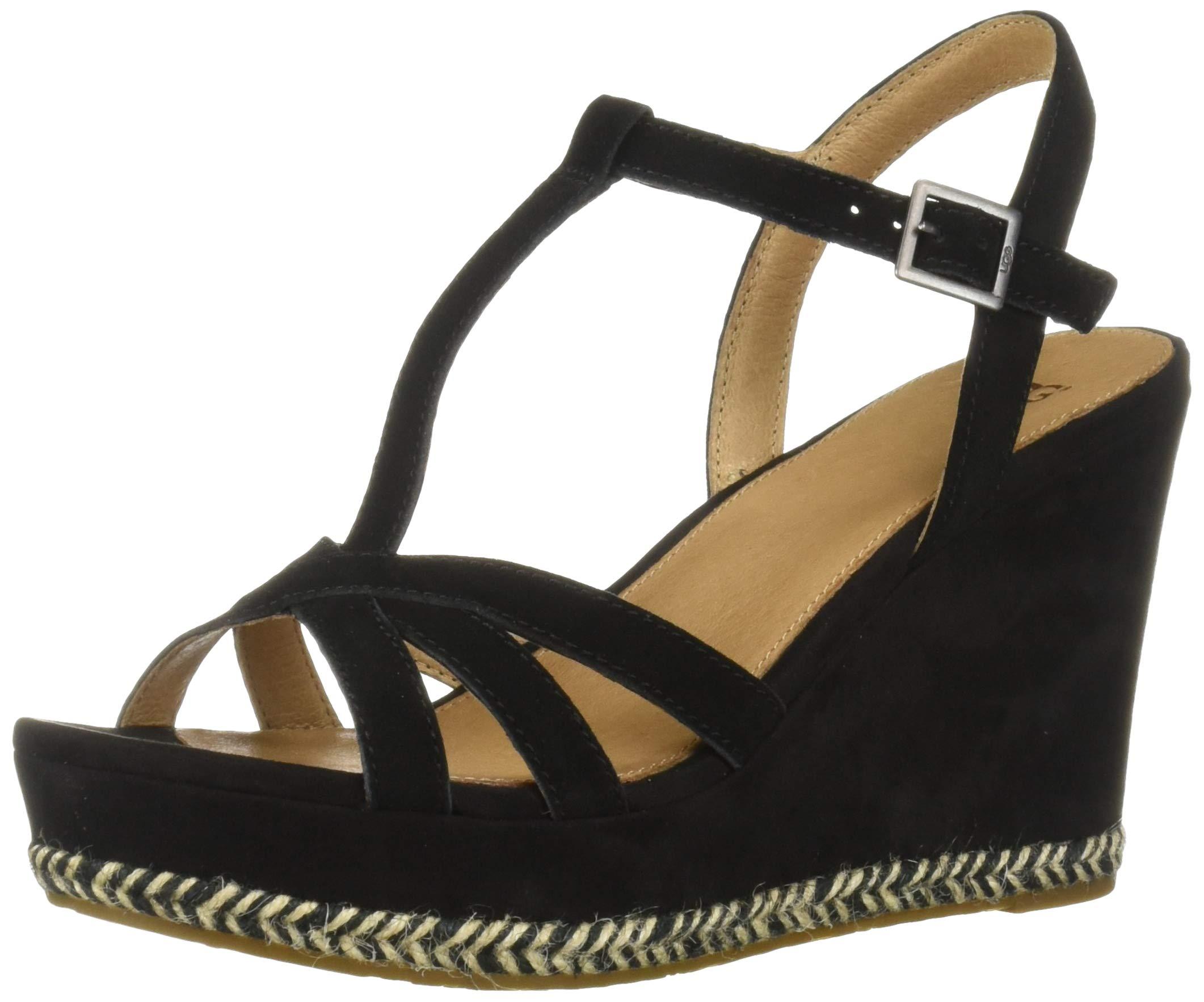 UGG Suede Melissa Wedge Sandal in Black - Save 22% - Lyst
