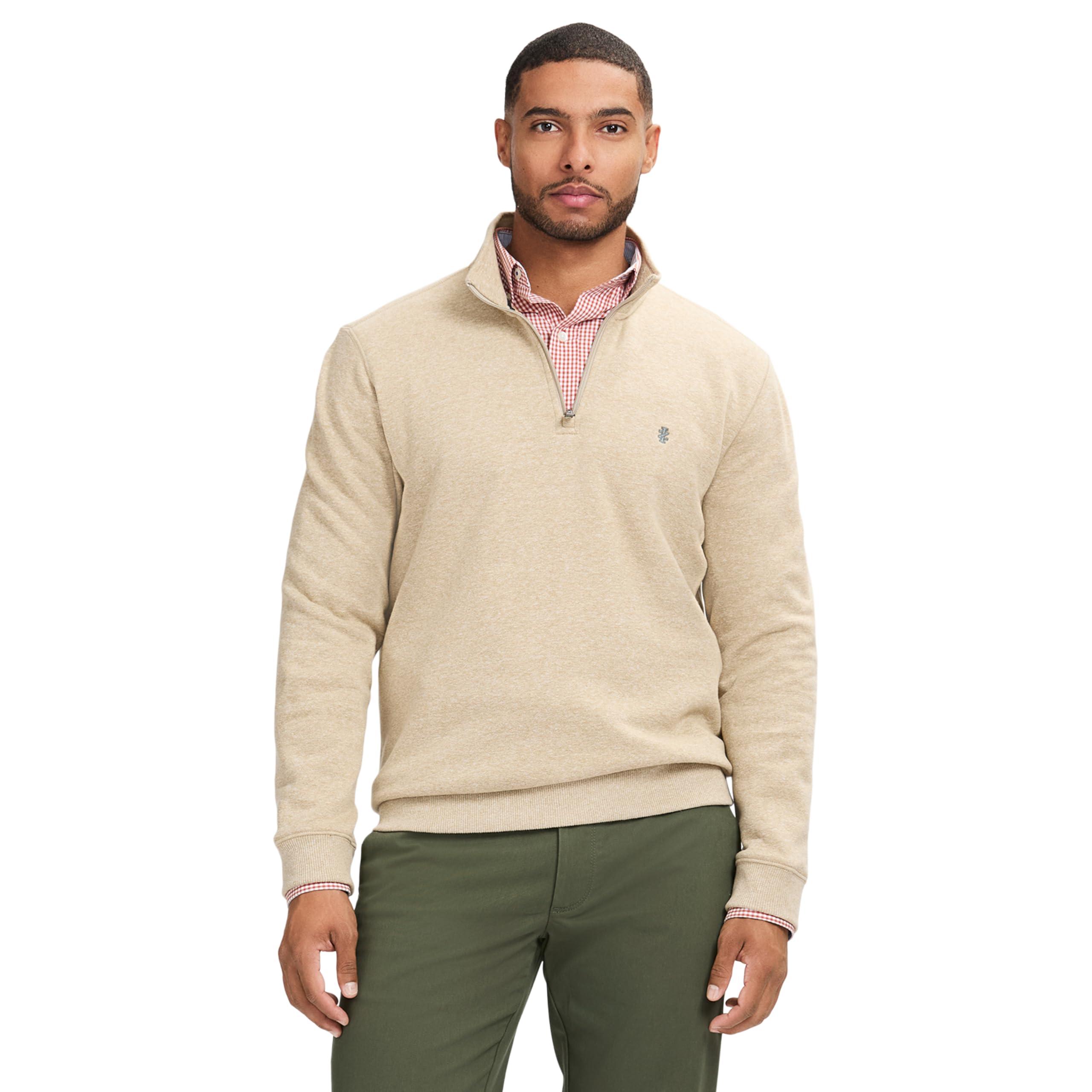 Izod Advantage Performance Quarter Zip Fleece Pullover Sweatshirt in Natural for Men Lyst