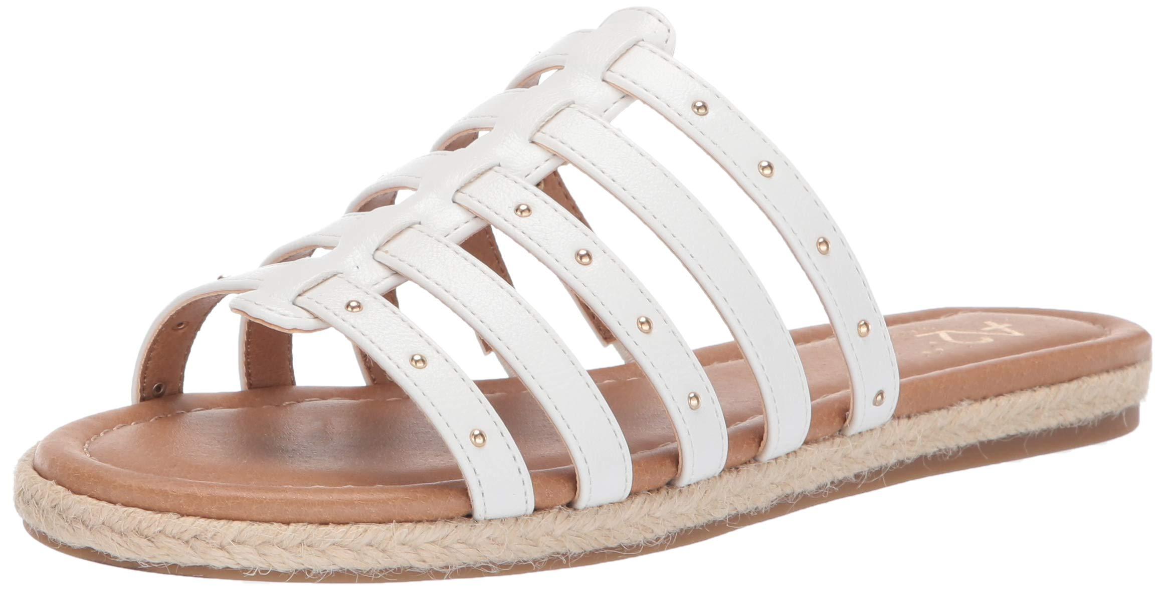 white flat slides