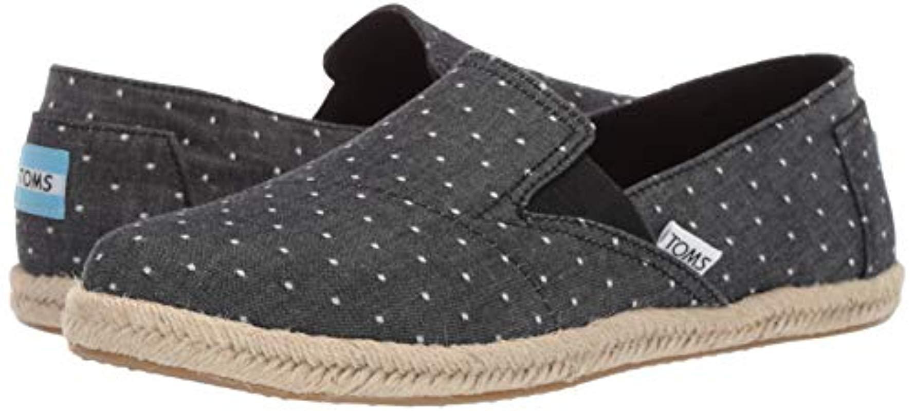 toms black dot chambray