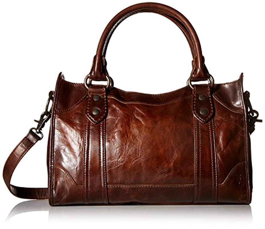 Frye Melissa Zip Satchel Leather Handbag in Brown - Save 25% - Lyst