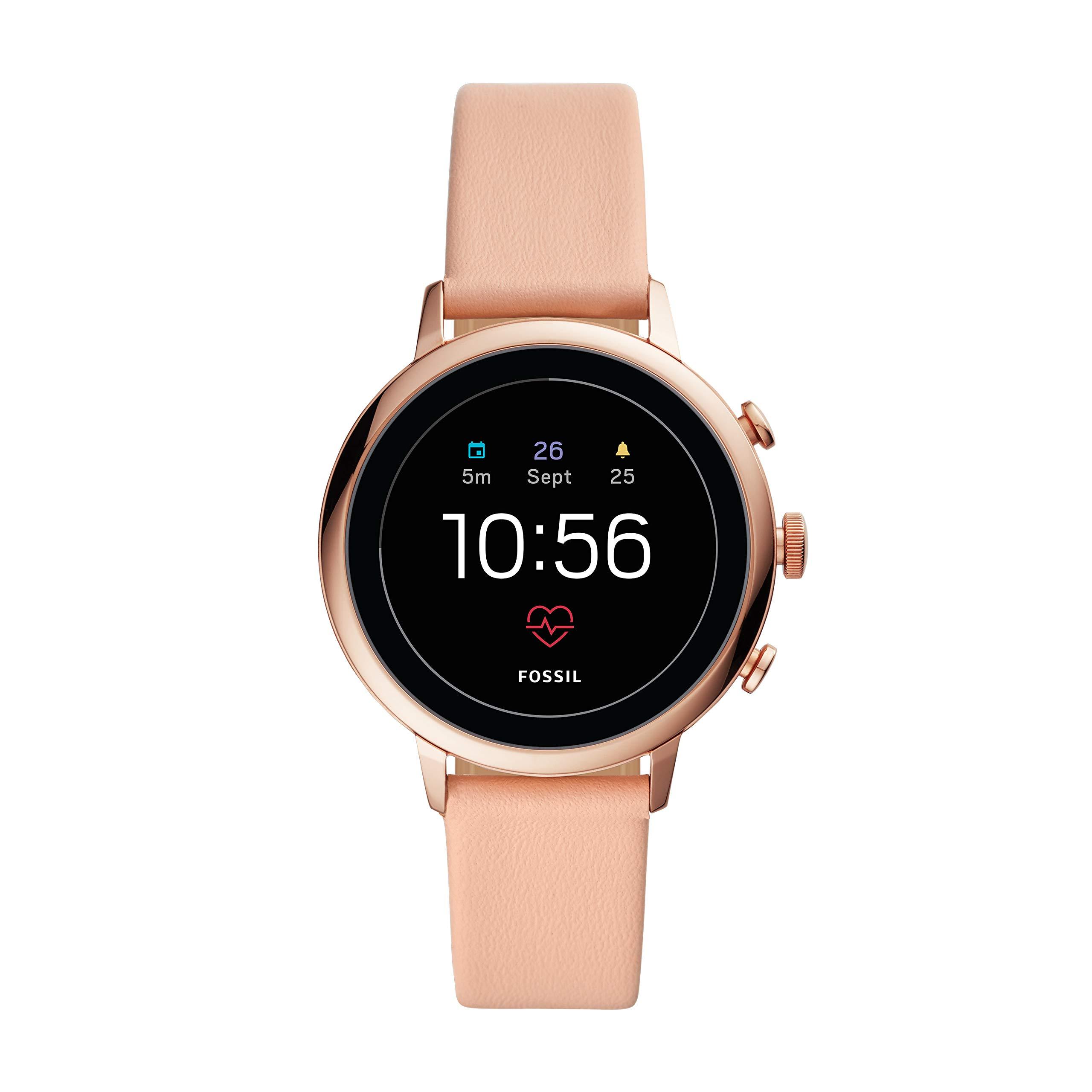 smartwatch fossil venture hr blush leather ftw6015