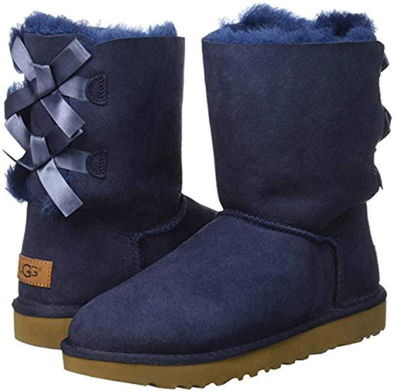 UGG Leather UGG Bailey Bow Ii Genuine Shearling Boot in Navy Blue (Blue) -  Save 36% | Lyst