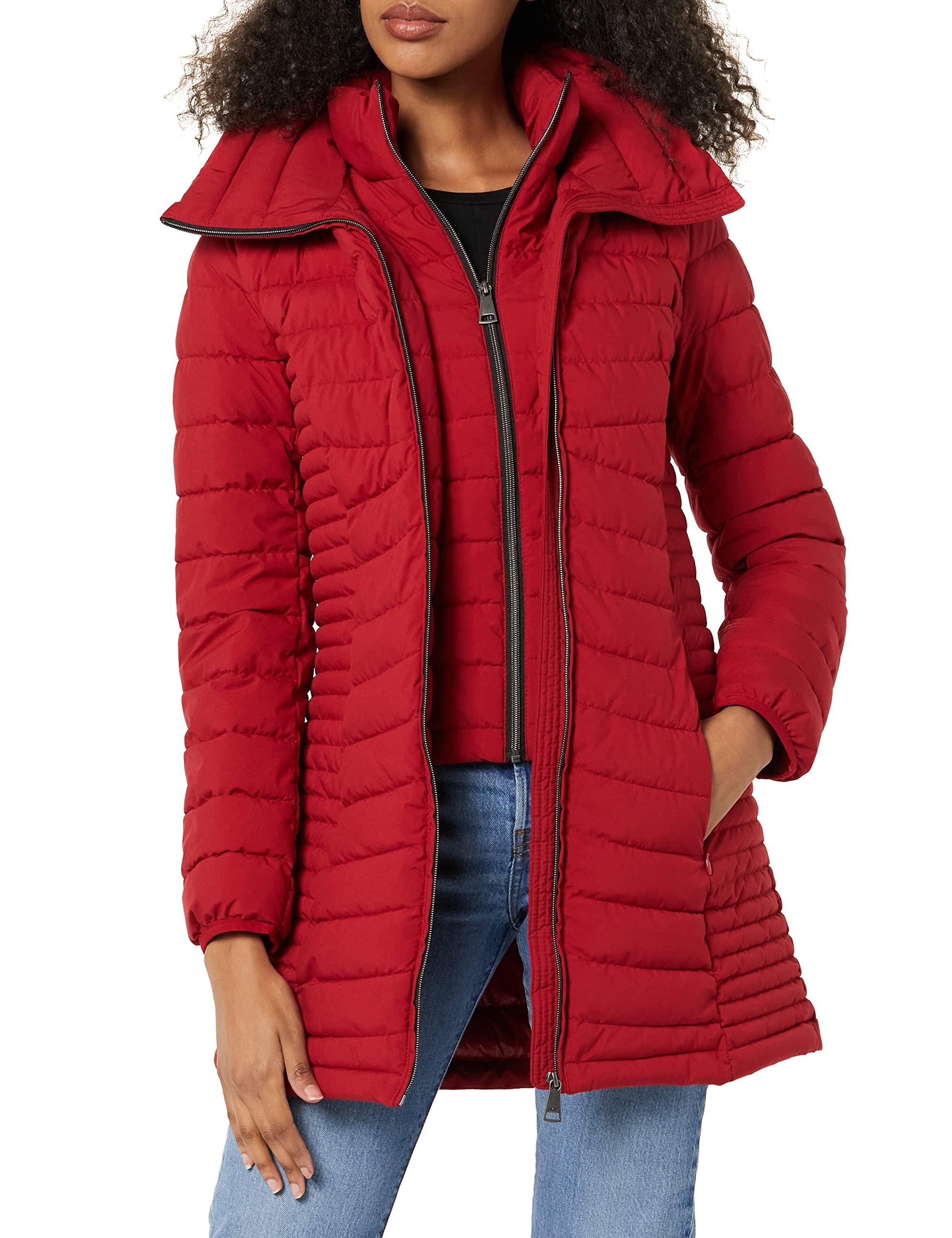 DKNY Everyday Outerwear Packable Stretchy Jacket in Red | Lyst