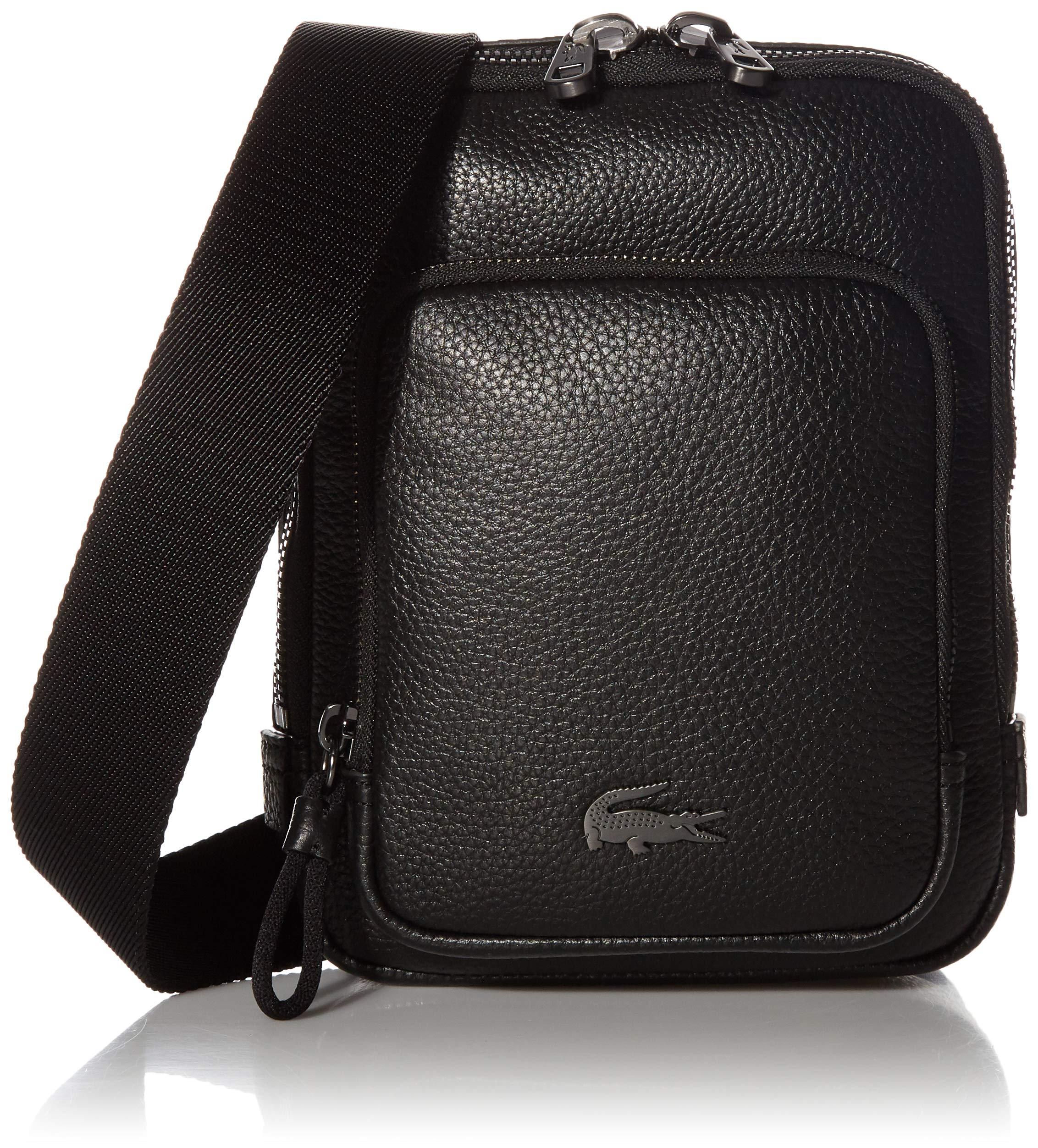 Lacoste S Leather Small Crossover Bag in Black for Men Lyst