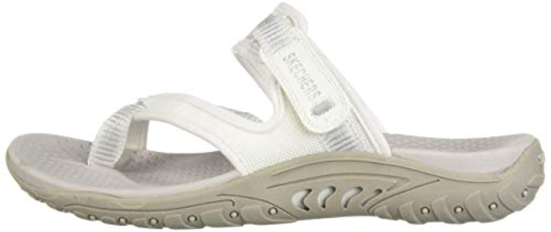 WOMENS SKECHERS PIN UP WHITE WEDGE HEEL FLIP FLOP LADIES SANDALS SIZE 3-8