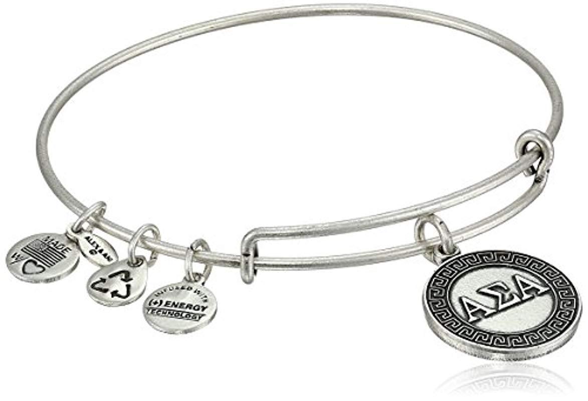 Alex and Ani Sorority Delta Zeta Expandable Rafaelian Wire Bangle Bracelet