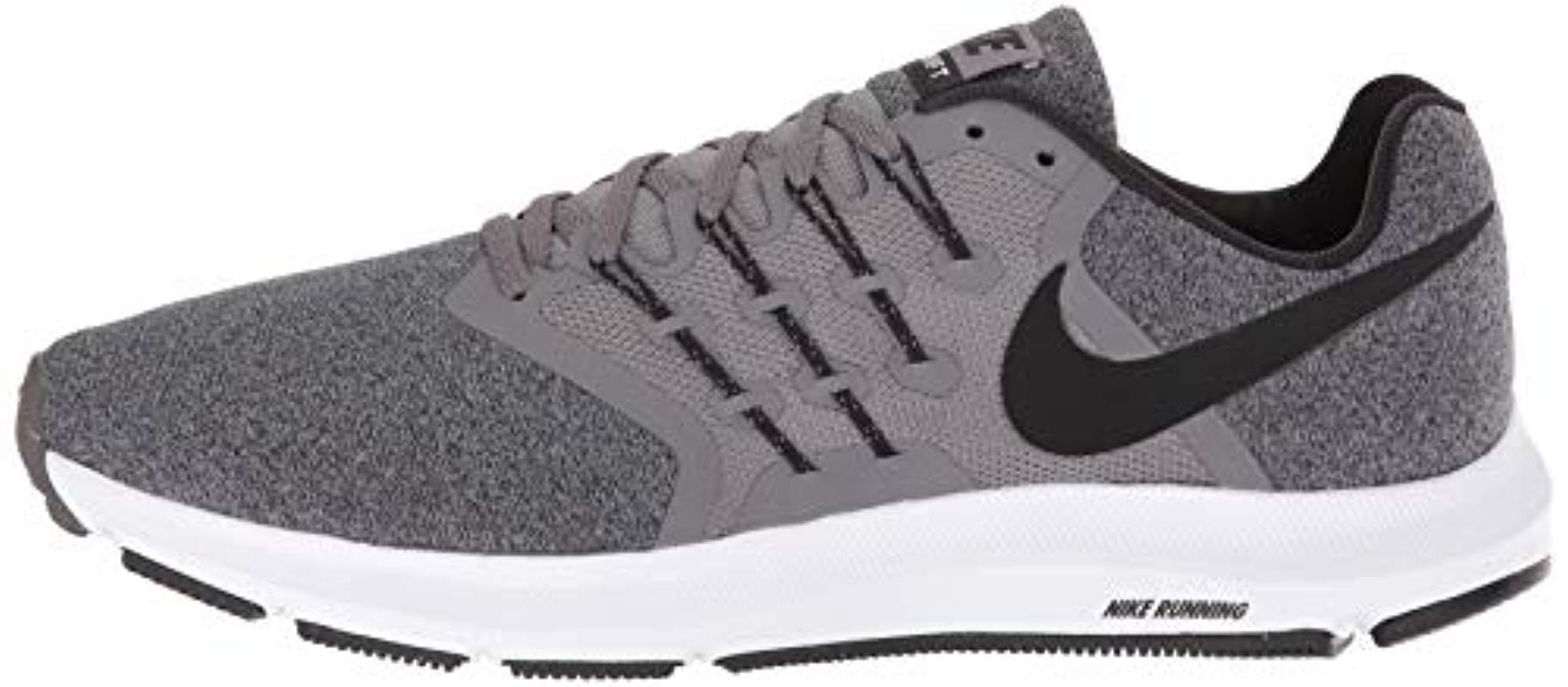 nike run swift gunsmoke black white