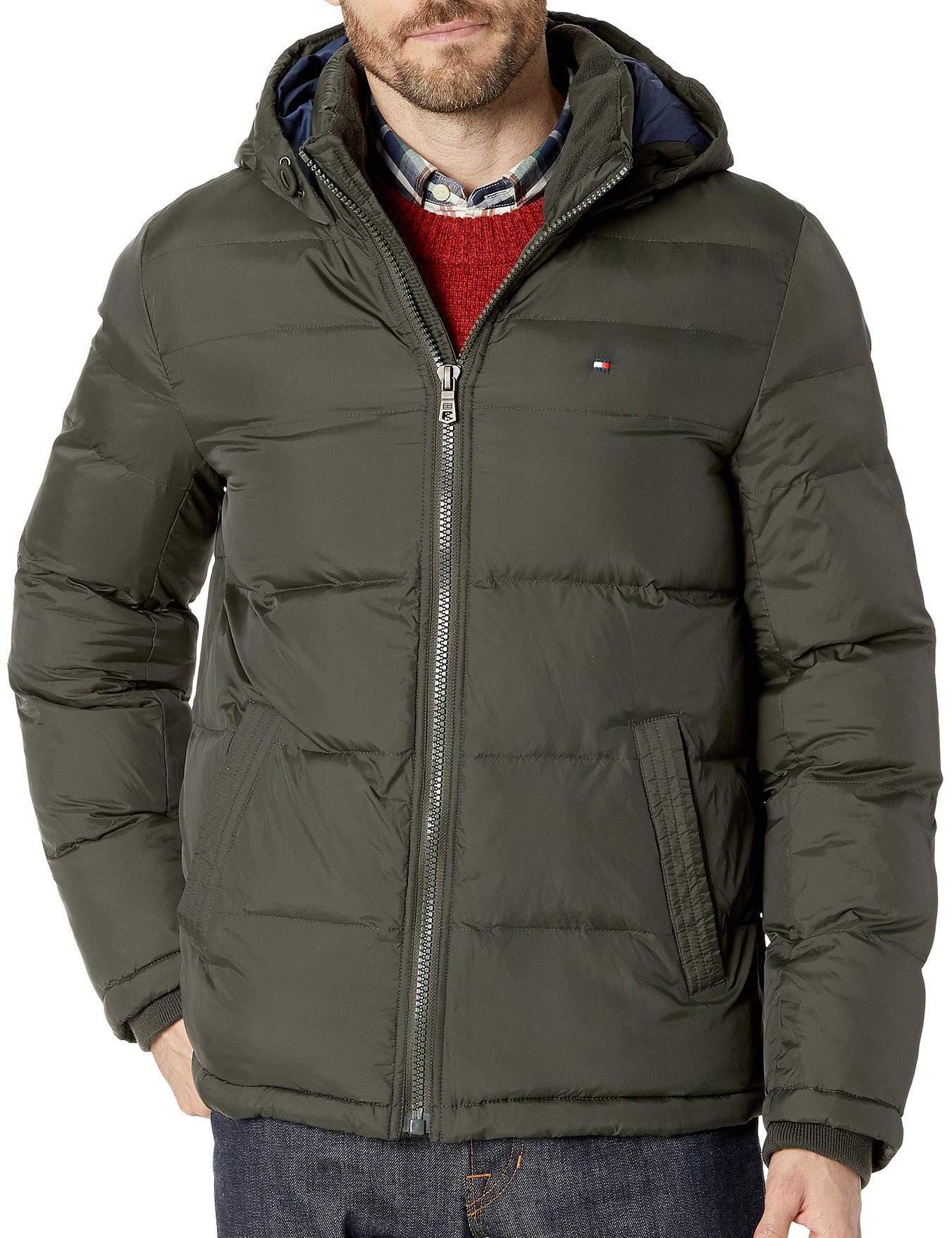Tommy Hilfiger Synthetic Classic Hooded Puffer Jacket in Olive (Green ...