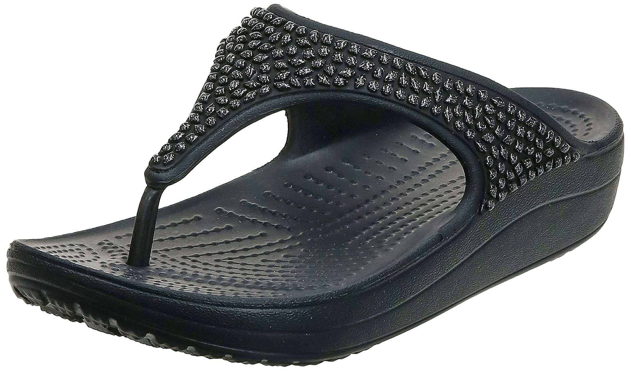 Crocs™ Sloane Embellished Flip Flop in Black/Black (Black) | Lyst