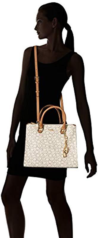 calvin klein logan signature satchel