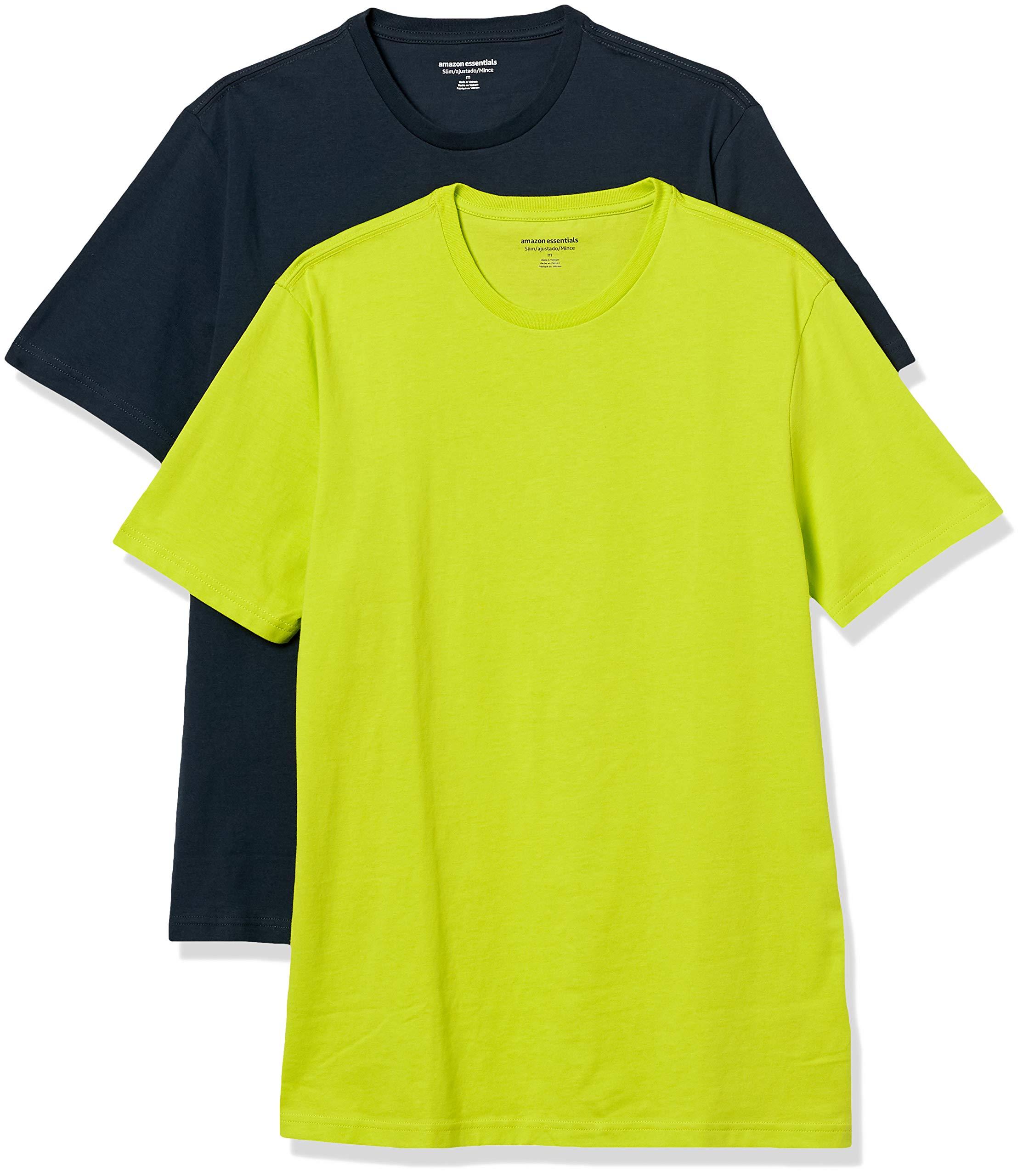Amazon Essentials 2pack Slimfit Shortsleeve Crewneck Tshirt in Lime