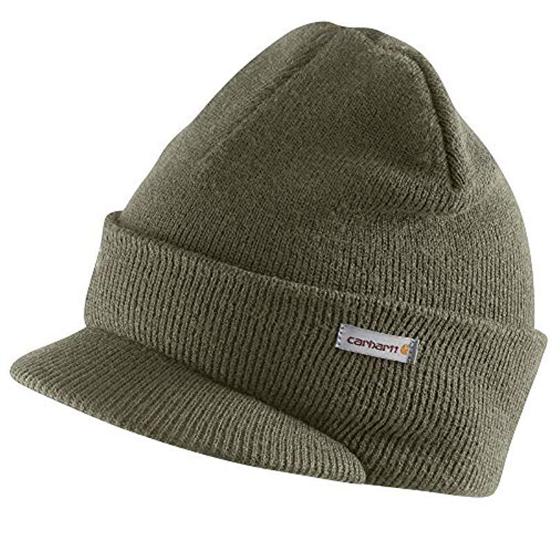 Carhartt Synthetic Knit Hat With Visor in Army Green (Green) for Men - Lyst