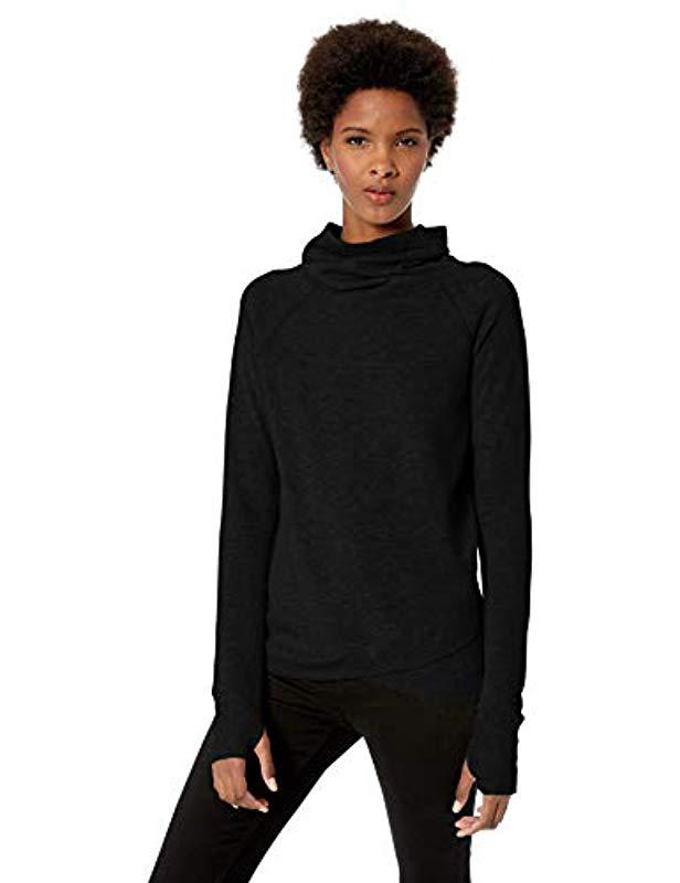 Danksin Women/'s French Terry Relaxed Fit Cowl Neck Pullover Top with Thumbholes