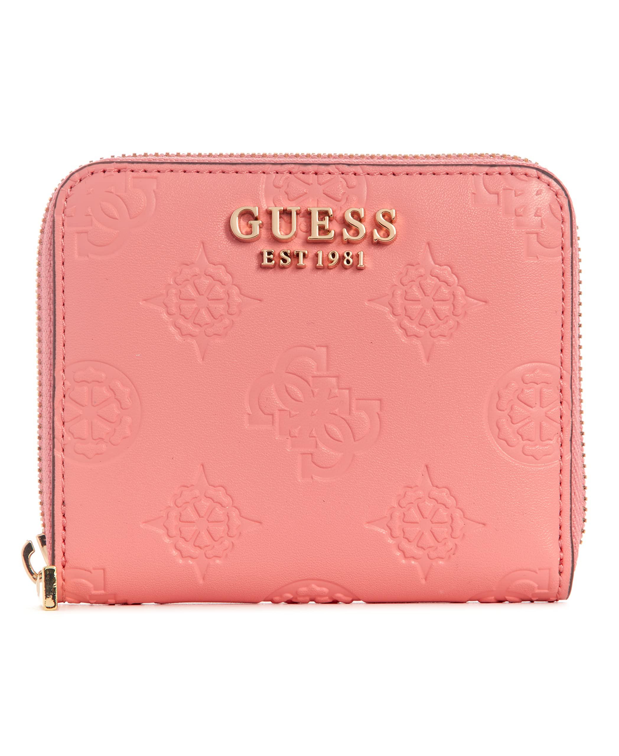 Guess Laurel Small Zip Around Wallet in Pink | Lyst