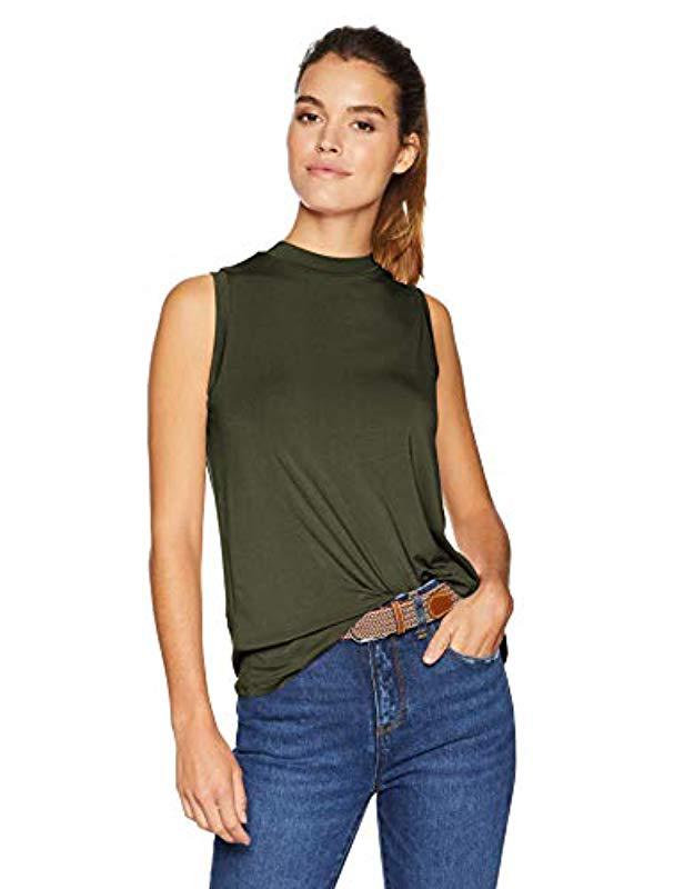 Download Daily Ritual Jersey Sleeveless Boxy Mock-neck Shirt in ...