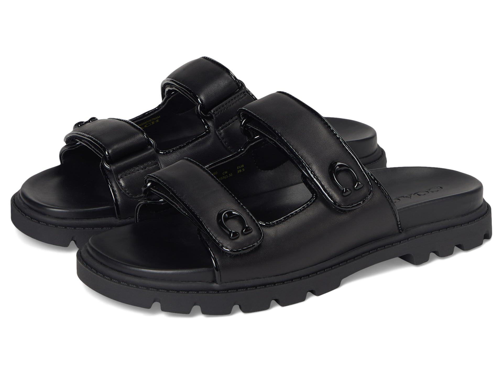 COACH Sculpted C Leather Double Band Sandals Sandals in COACH Sculpted C Leather Double Band Sandals Sandals in