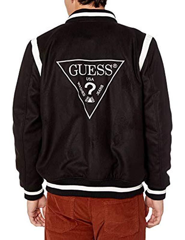 Guess Varsity With Hood in Black for Men | Lyst