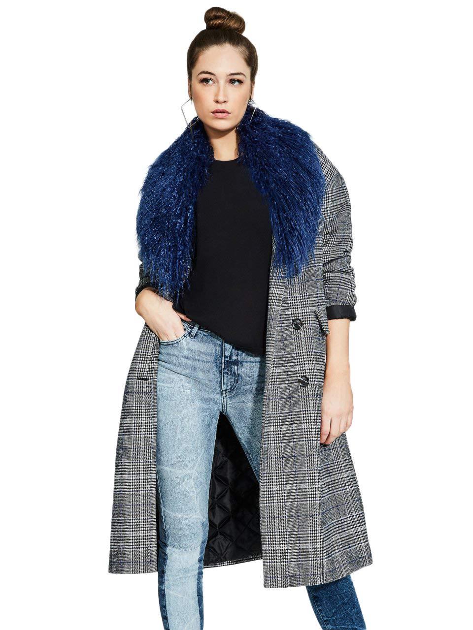 guess plaid coat
