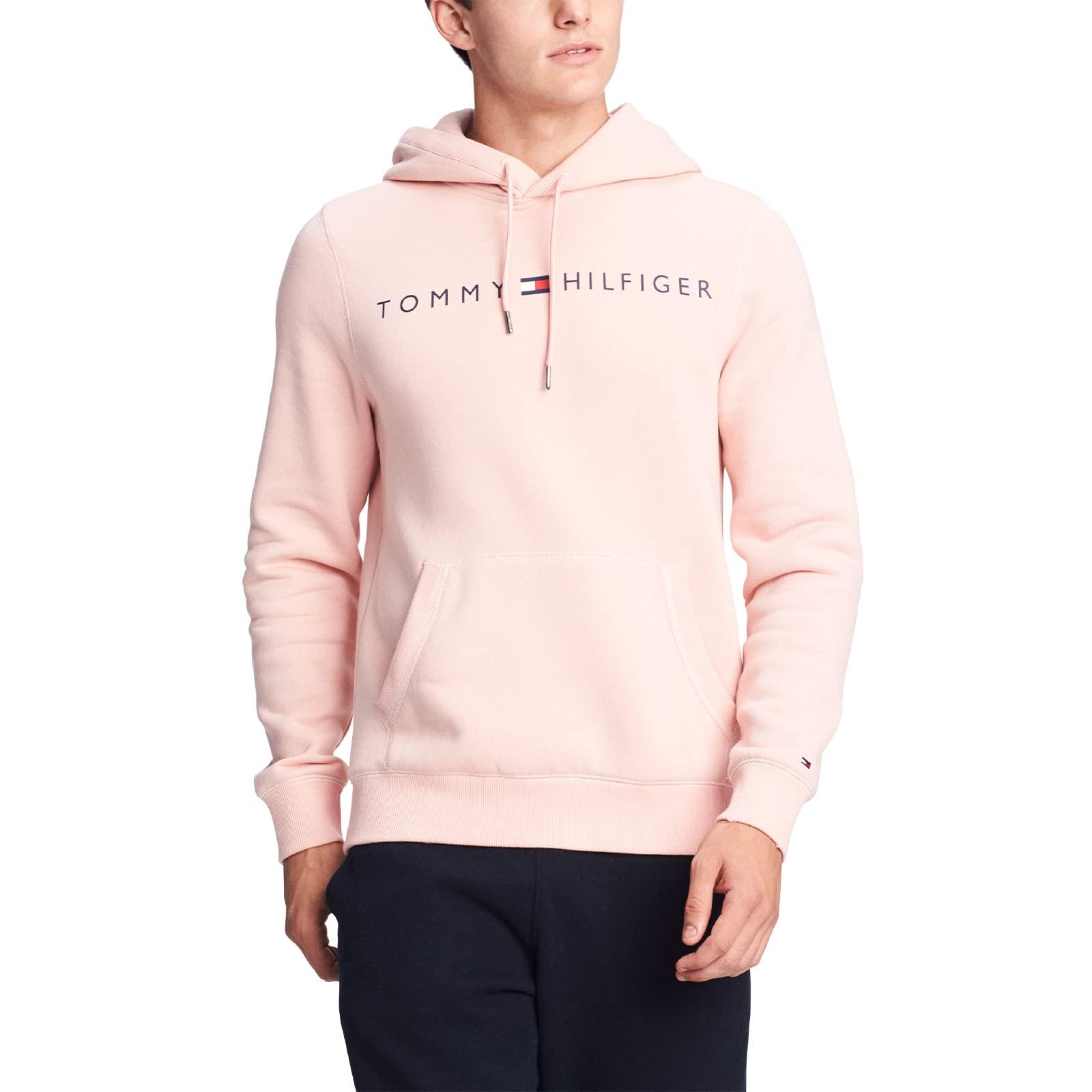 Tommy Hilfiger Mens Logo Hoodie Hooded Sweatshirt in Pink for Men | Lyst