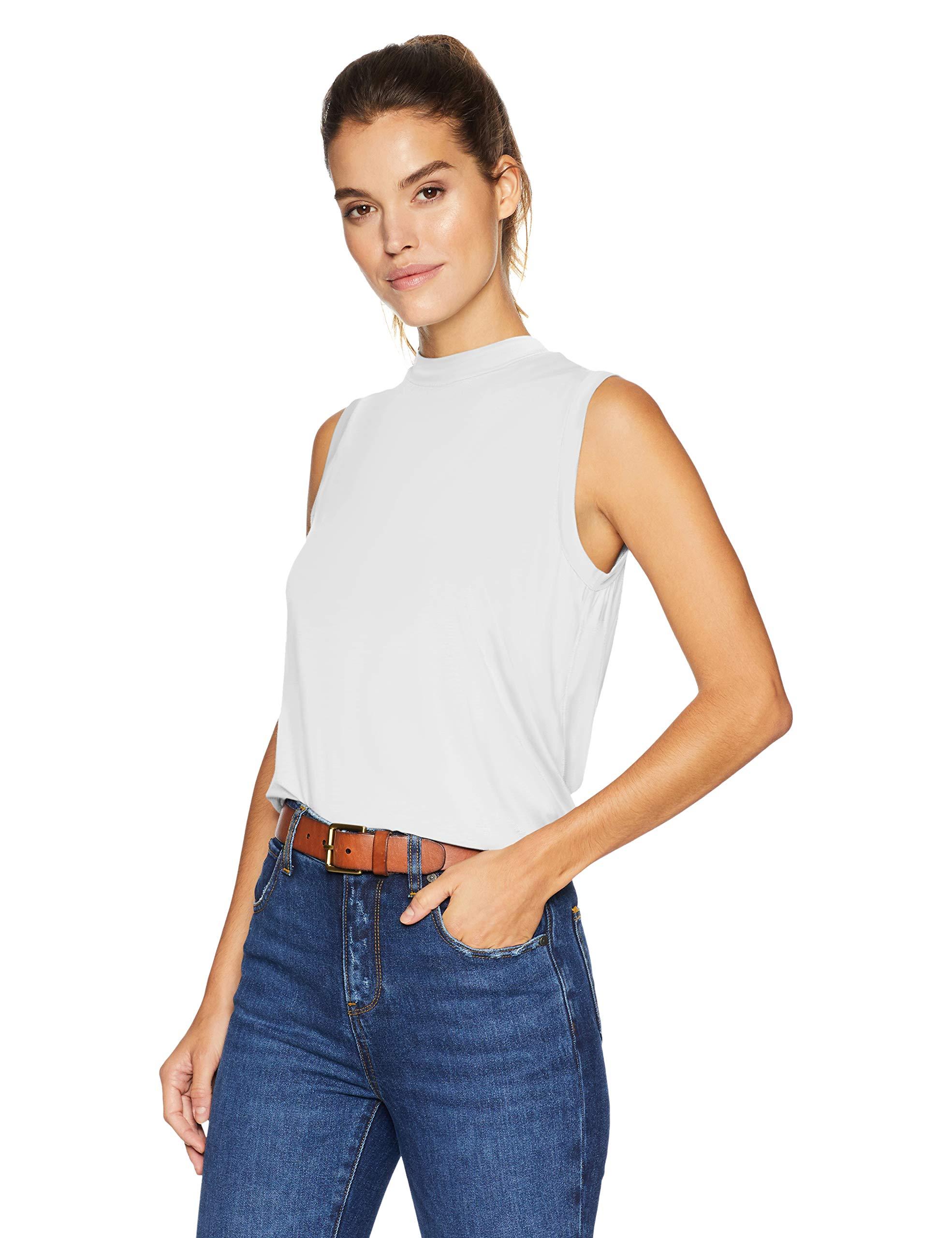 Download Daily Ritual Jersey Sleeveless Boxy Mock-neck in White - Lyst