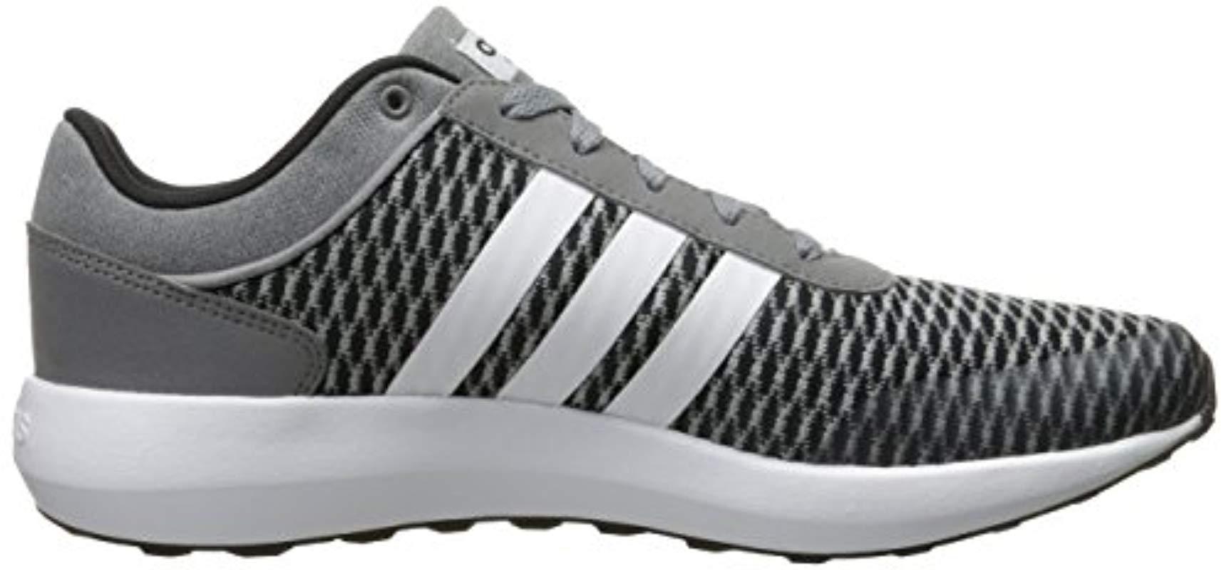 adidas Synthetic Neo Cloudfoam Race Running Shoe in Black/White/Grey (Gray)  for Men | Lyst