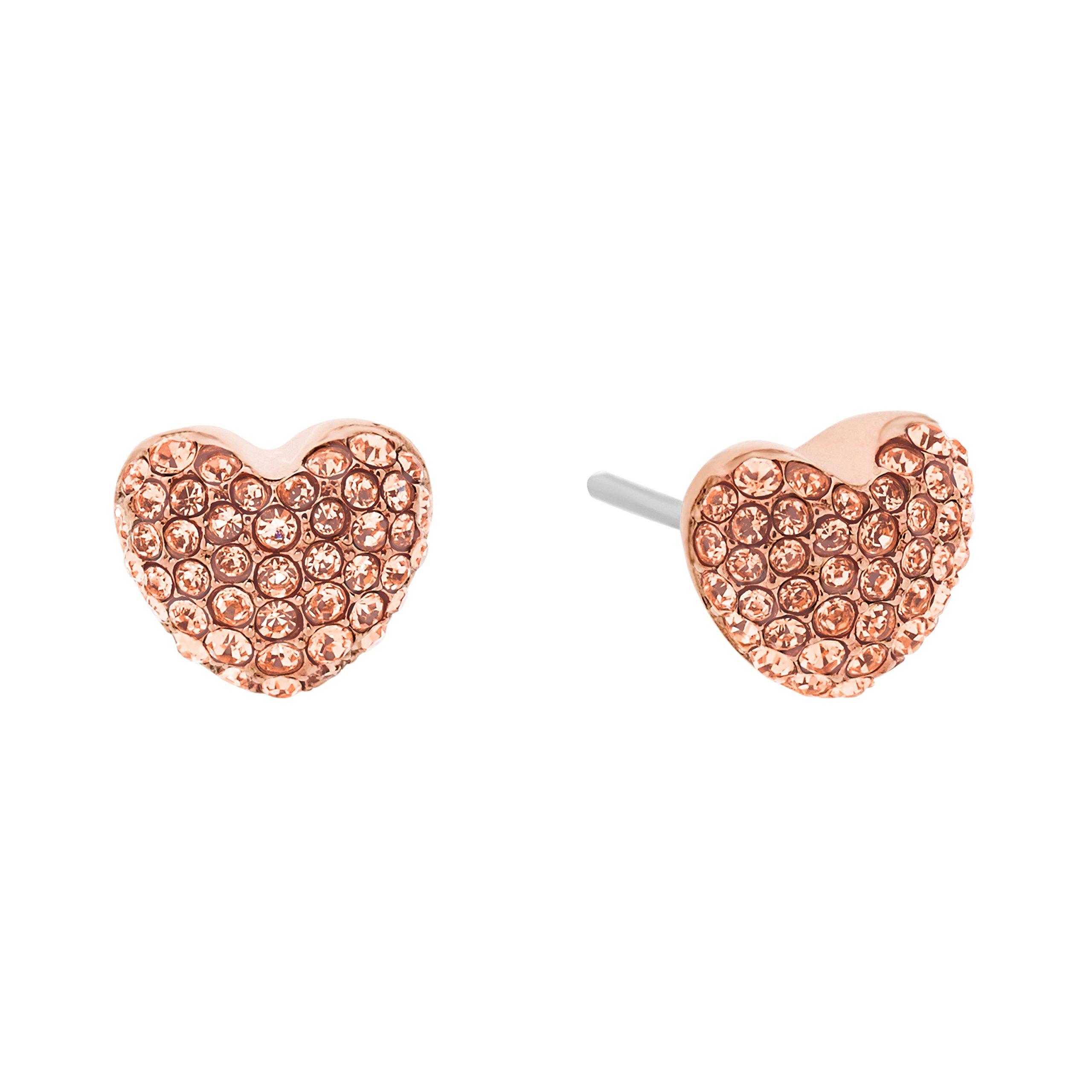 michael kors heart earrings rose gold