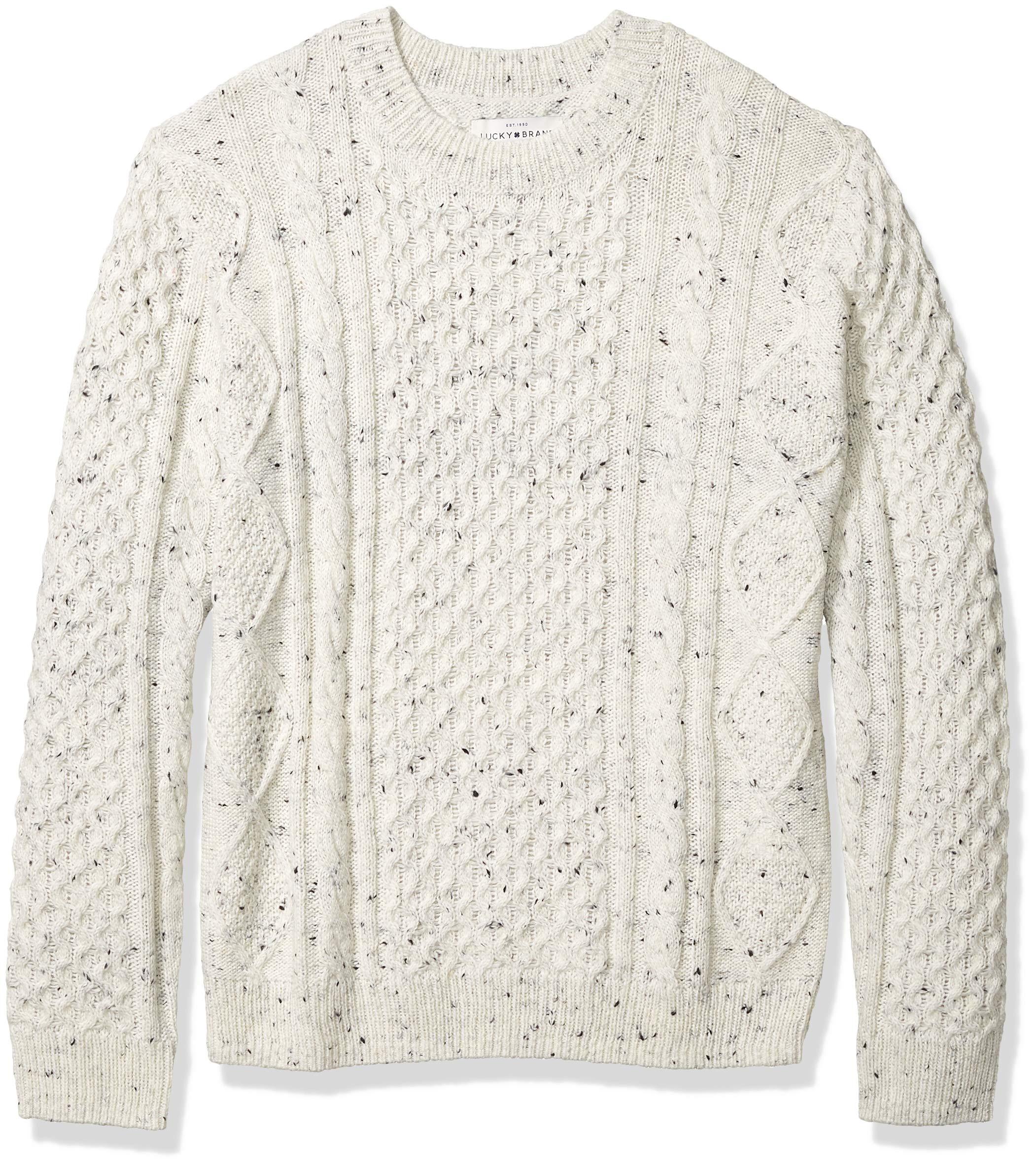 Lucky Brand Crew Neck Nep Cable Pullover Sweater in Cream (Natural) for ...